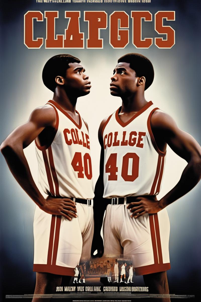 00463-457401882-_lora_Movie Poster_1_Movie Poster - sports movie poster of two black college basketball players facing each other, one 20 years.png